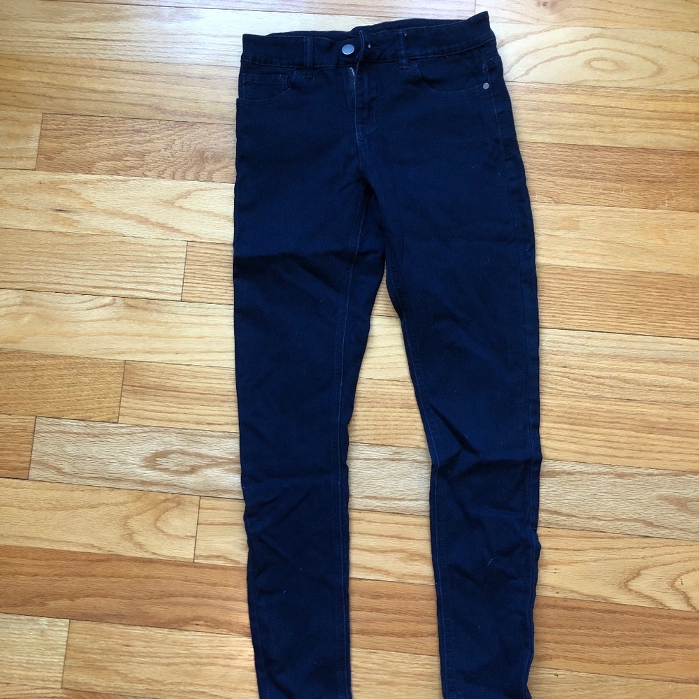 Low rise dark skinny jeans